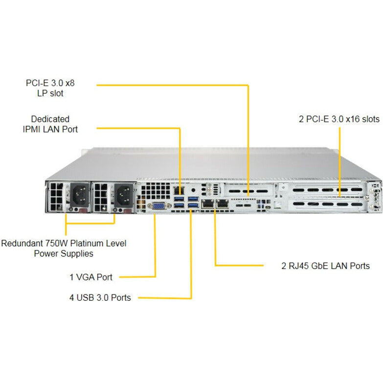 Supermicro SuperServer 6019P-WTR Barebone System - 1U Rack-mountable - Socket P LGA-3647 - 2 x Processor Support SYS-6019P-WTR