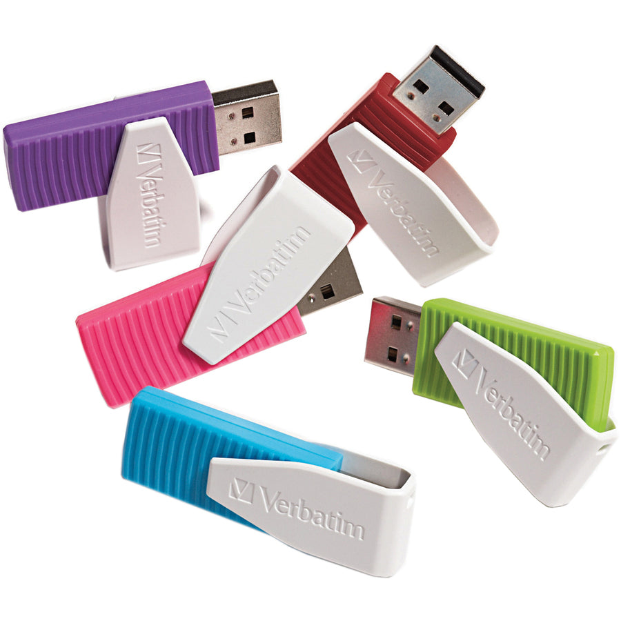 Verbatim 64GB Swivel USB Flash Drive - Violet 49816