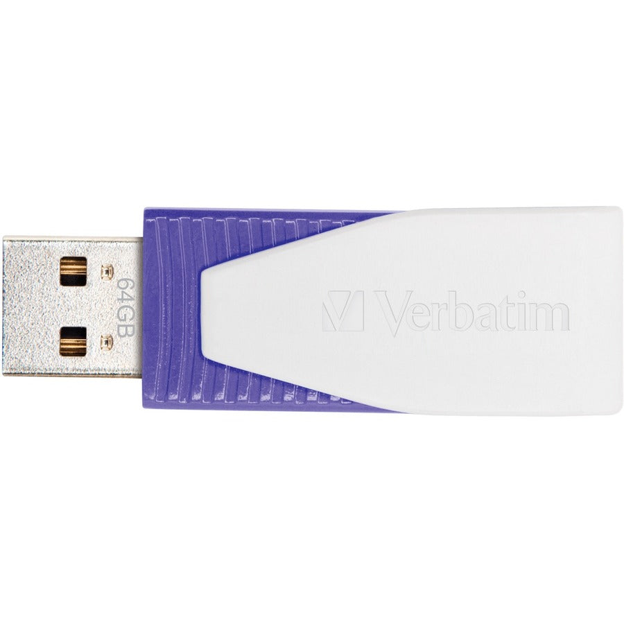 Verbatim 64GB Swivel USB Flash Drive - Violet 49816