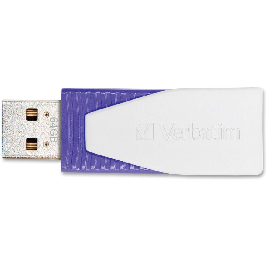 Verbatim 64GB Swivel USB Flash Drive - Violet 49816