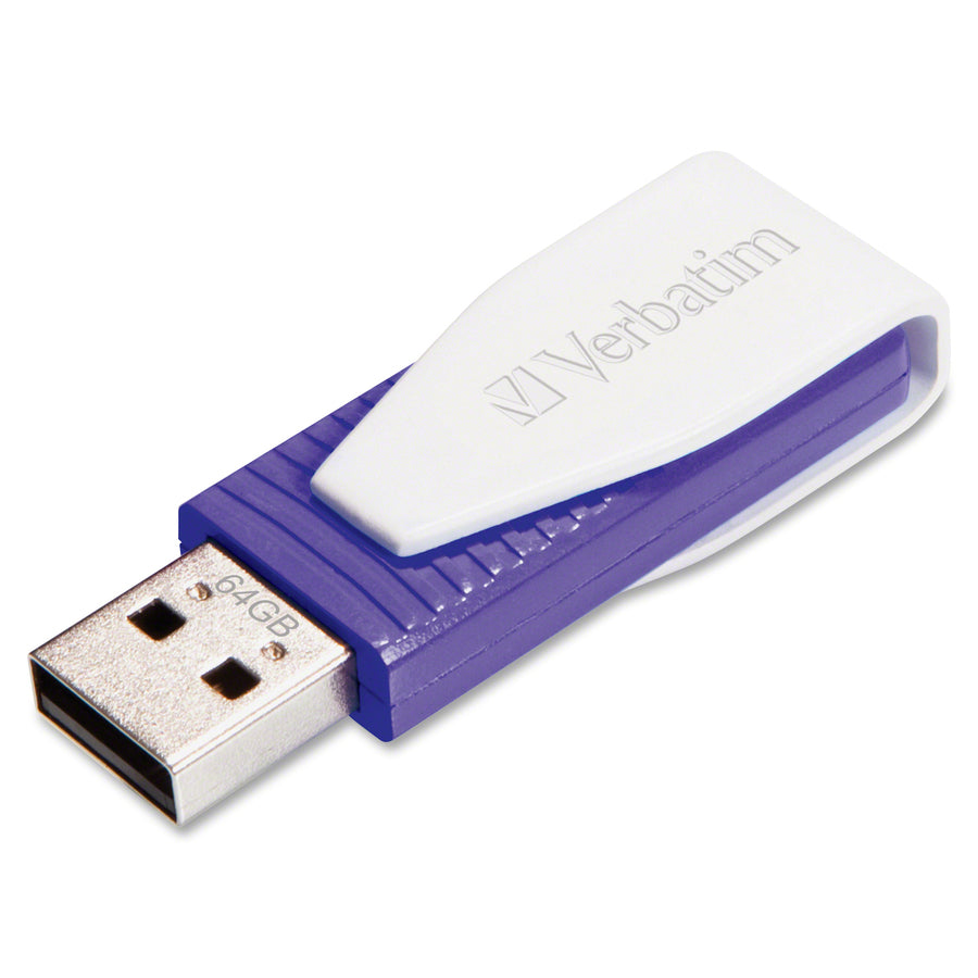 Verbatim 64GB Swivel USB Flash Drive - Violet 49816