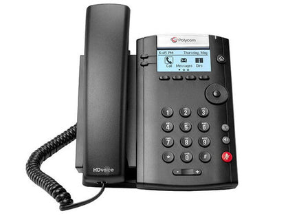 Poly 201 IP Phone - Corded - Desktop, Wall Mountable - Black 2200-40450-025