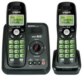 VTECH 2 Handset Cordless Answering System with Caller ID/Call Waiting Black