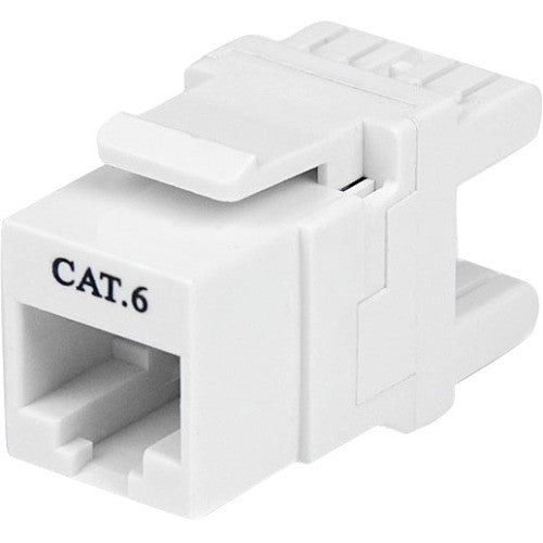 StarTech.com 180&deg; Cat 6 Keystone Jack - RJ45 Ethernet Cat6 Wall Jack White - 110 Type C6KEY110SWH