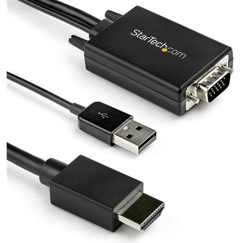 StarTech.com 3m VGA to HDMI Converter Cable with USB Audio Support - 1080p Analog to Digital Video Adapter Cable - Male VGA to Male HDMI VGA2HDMM3M