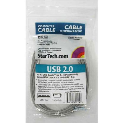 StarTech.com 10 ft USB 2.0 Cable - USB A to Mini B USB2HABM10