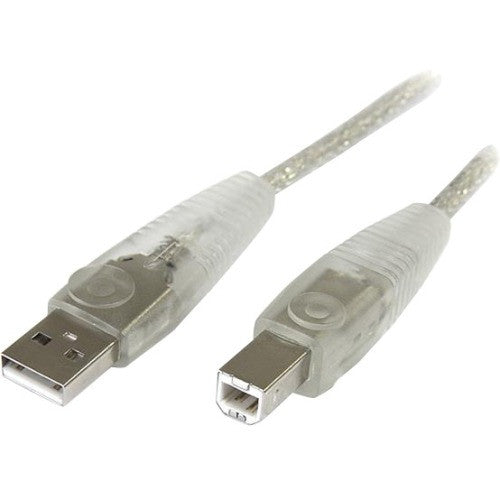 StarTech.com - Transparent USB 2.0 cable - 4 pin USB Type A (M) - 4 pin USB Type B (M) - ( USB / Hi-Speed USB ) - 10 ft USB2HAB10T