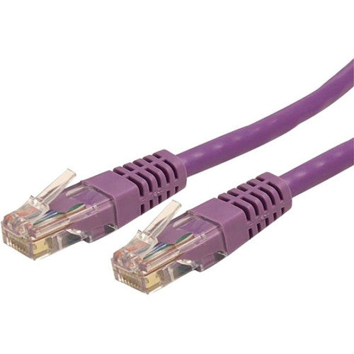 StarTech.com 50ft CAT6 Ethernet Cable - Purple Molded Gigabit - 100W PoE UTP 650MHz - Category 6 Patch Cord UL Certified Wiring/TIA C6PATCH50PL