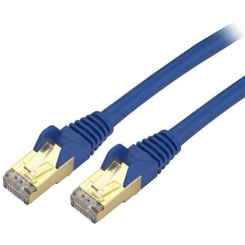 StarTech.com 3 ft CAT6a Ethernet Cable - 10 Gigabit Category 6a Shielded Snagless RJ45 100W PoE Patch Cord - 10GbE Blue UL/TIA Certified C6ASPAT3BL