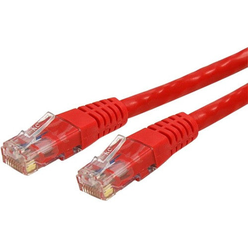 StarTech.com 100ft CAT6 Ethernet Cable - Red Molded Gigabit - 100W PoE UTP 650MHz - Category 6 Patch Cord UL Certified Wiring/TIA C6PATCH100RD