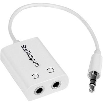 StarTech.com White Slim Mini Jack Headphone Splitter Cable Adapter - 3.5mm Male to 2x 3.5mm Female MUY1MFFADPW