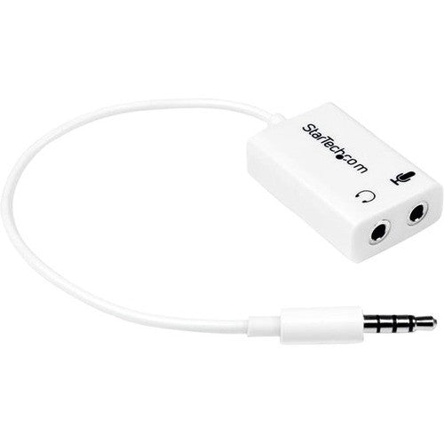 StarTech.com 3.5mm 4 Position to 2x 3 Position 3.5mm Headset Splitter Adapter M/F - White MUYHSMFFADW