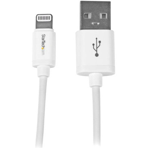 StarTech.com 0.3m (11in) Short White Apple 8-pin Lightning Connector to USB Cable for iPhone / iPod / iPad USBLT30CMW USBLT30CMW