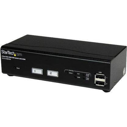 StarTech.com 2 Port USB VGA KVM Switch with DDM Fast Switching Technology and Cables SV231USBDDM