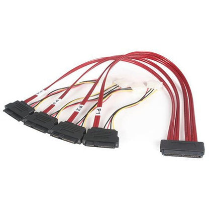 StarTech.com 50cm Serial Attached SCSI SAS Cable - SFF-8484 to 4x SFF-8482 with LP4 Power SAS8482P50