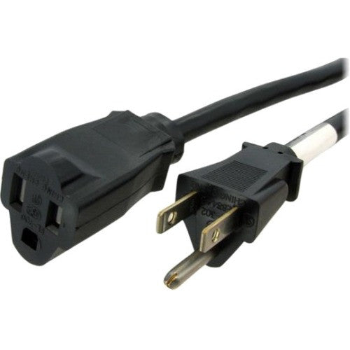 StarTech.com 3ft (1m) Power Extension Cord, NEMA5-15R to NEMA5-15P Black Extension Cord, 13A 125V, 16AWG, Computer Power Extension Cable PAC1013