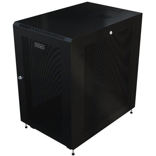 StarTech.com 24U 19" Server Rack Cabinet 4 Post Adjustable Depth 2-30" w/Casters/Cable Management/1U Shelf, Locking Doors and Side Panels RK2433BKM