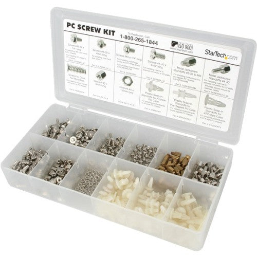 StarTech.com Deluxe Assortment PC Screw Kit - Screw Nuts and Standoffs - Assortment Of 12 Common PC Case Screws - Screw kit PCSCREWKIT