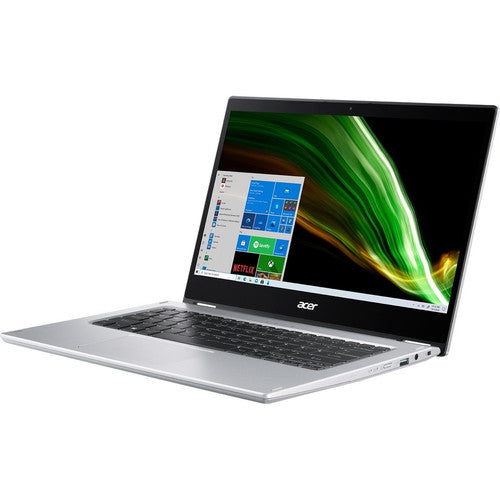 Acer Spin 1 SP114-31 SP114-31-C211 14" Touchscreen 2 in 1 Notebook - HD - 1366 x 768 - Intel Celeron N4500 Dual-core (2 Core) 1.10 GHz - 4 GB RAM - 128 GB Flash Memory - Pure Silver NX.ABWAA.004