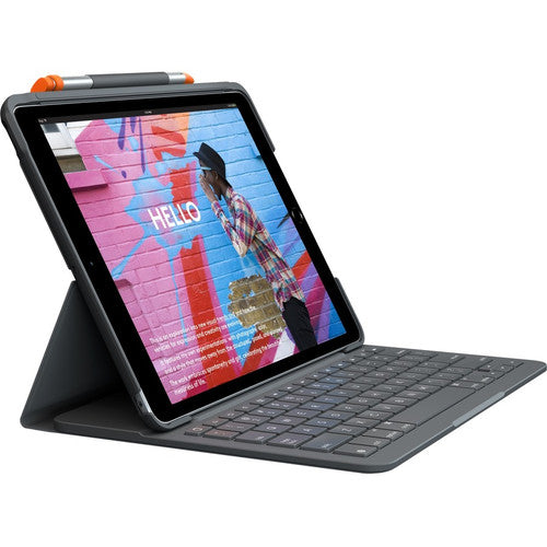 Logitech Slim Folio Keyboard/Cover Case (Folio) Apple iPad (7th Generation), iPad (8th Generation) Tablet - Black 920-009460