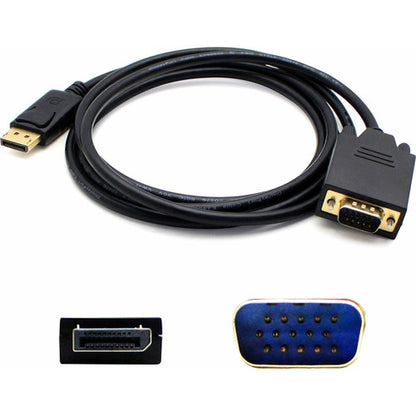 AddOn 3ft (1M) Displayport to VGA Black Adapter - M/M DISPORT2VGAMM3B