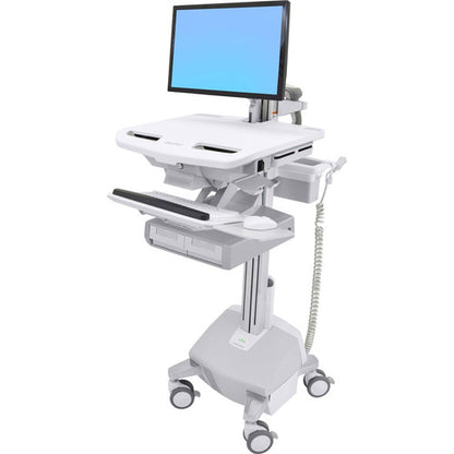 Ergotron StyleView Electric Lift Cart with LCD Arm, LiFe Powered, 2 Drawers (2x1) SV44-22A2-1