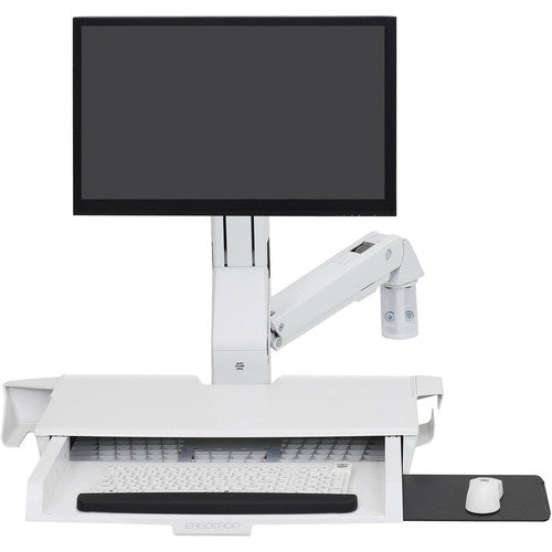 Ergotron StyleView Wall Mount for Monitor, Bar Code Scanner, Keyboard, Wrist Rest, Mouse - White 45-583-216