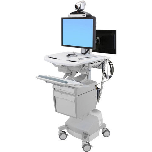 Ergotron StyleView Telepresence Cart, Back-to-Back Monitors, Powered SV44-57E1-1