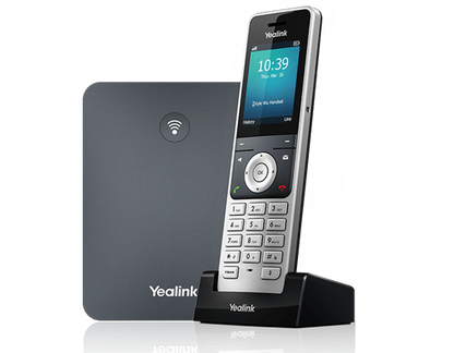 Yealink W76P IP Phone - Cordless - Corded - DECT - Wall Mountable, Desktop - Alabaster Silver, Classic Gray W76P