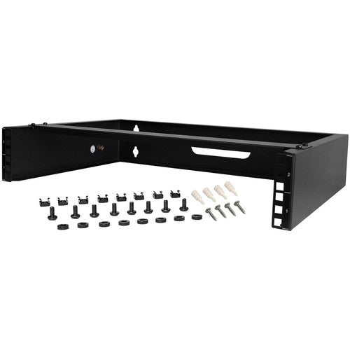 StarTech.com 2U Wall Mount Rack, 14in Deep, 19 inch Wall Mount Network Rack, Wall Mounting Patch Panel Bracket for Switch/IT Equipment RACK-2U-14-BRACKET