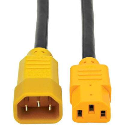 Tripp Lite 6ft Power Cord Extension Cable C14 to C13 Heavy Duty Yellow 15A 14AWG 6' P005-006-YW