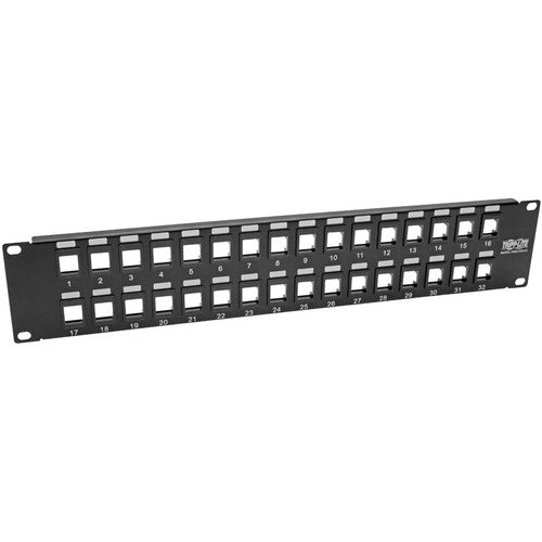 Tripp Lite N062-032-KJ 32-Port 2U RackMount Unshielded Blank Keystone/Multimedia PatchPanel N062-032-KJ