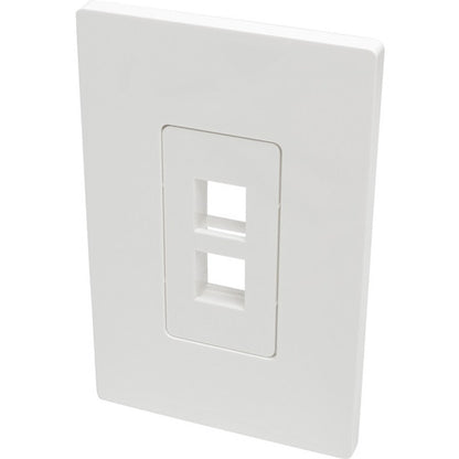 Tripp Lite 2-Port Single-Gang Universal Keystone Wallplate, White N080-102