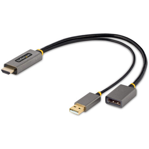 StarTech.com 1ft (30cm) HDMI to DisplayPort Adapter, 4K 60Hz HDR HDMI Source to DP Monitor, USB Bus Powered, HDMI 2.0 to DisplayPort 1.2 128-HDMI-DISPLAYPORT