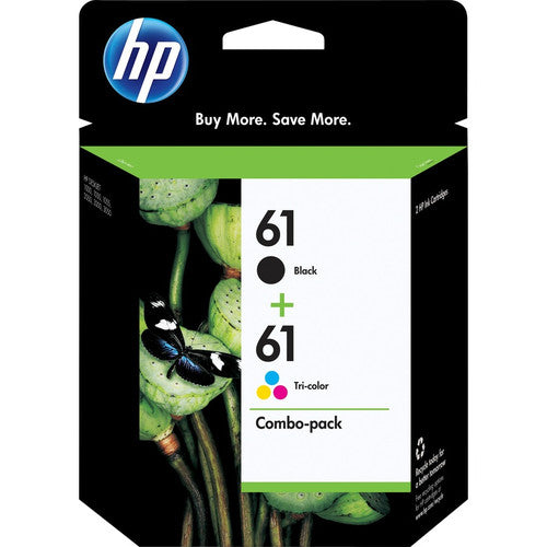 HP 61 Original Inkjet Ink Cartridge - Black, Cyan, Magenta, Yellow - 2 / Pack CR259FN#140