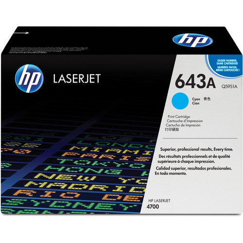 HP 643A (Q5951A) Original Standard Yield Laser Toner Cartridge - Single Pack - Cyan - 1 Each Q5951A