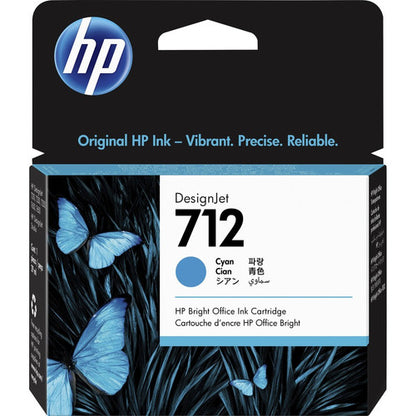 HP 712 Original Inkjet Ink Cartridge - Cyan - 1 Each 3ED67A