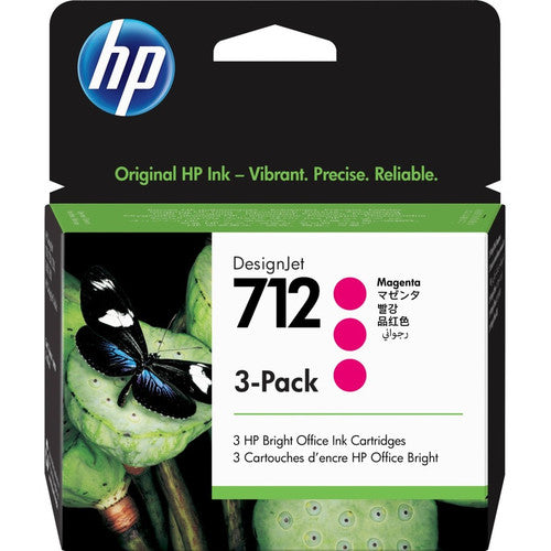 HP 712 Original Inkjet Ink Cartridge - Magenta - 3 / Pack 3ED78A