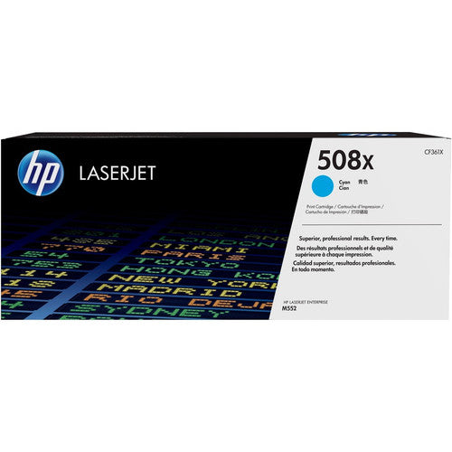 HP 508X (CF361X) Original High Yield Laser Toner Cartridge - Single Pack - Cyan - 1 Each CF361X