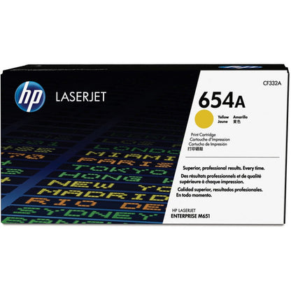 HP 654A (CF332A) Original Laser Toner Cartridge - Single Pack - Yellow - 1 Each CF332A