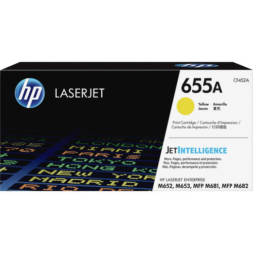 HP 655A (CF452A) Original Laser Toner Cartridge - Yellow - 1 Each CF452A