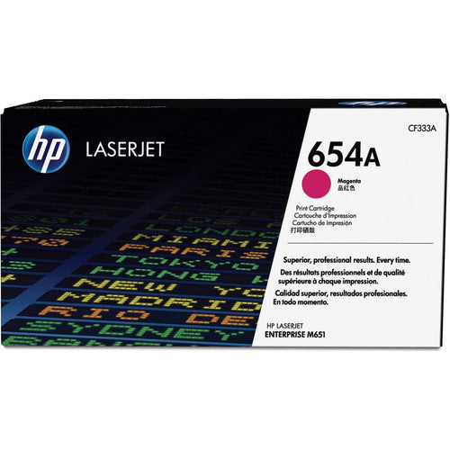 HP 654A (CF333A) Original Laser Toner Cartridge - Single Pack - Magenta - 1 Each CF333A