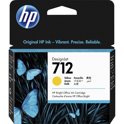 HP 712 Original Inkjet Ink Cartridge - Yellow - 1 Each 3ED69A