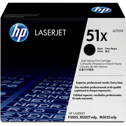 HP 51X (Q7551X) Original Laser Toner Cartridge - Single Pack - Black - 1 Each Q7551X