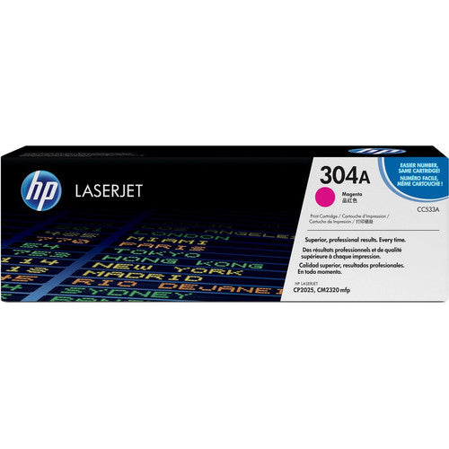 HP 304A (CC533A) Original Laser Toner Cartridge - Single Pack - Magenta - 1 Each CC533A