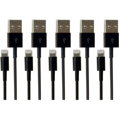 VisionTek Lightning to USB 1 Meter Cable Black 5-Pack (M/M) 900784