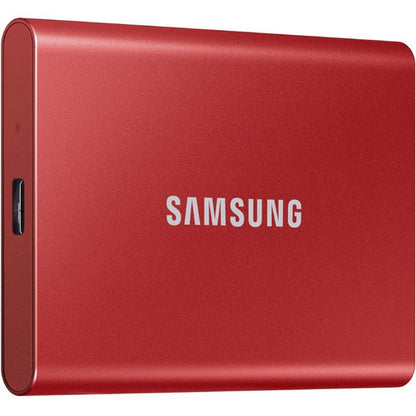 Samsung T7 MU-PC500R/AM 500 GB Portable Solid State Drive - External - PCI Express NVMe - Metallic Red MU-PC500R/AM