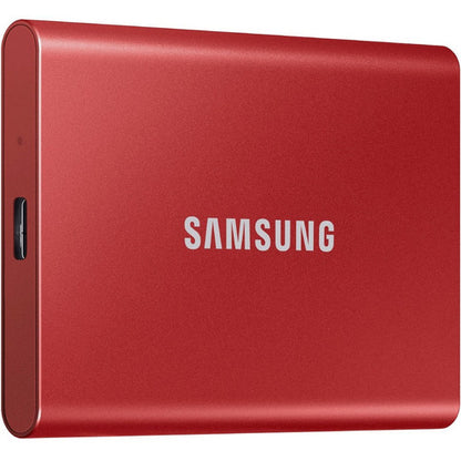 Samsung T7 MU-PC1T0R/AM 1 TB Portable Solid State Drive - External - PCI Express NVMe - Metallic Red MU-PC1T0R/AM