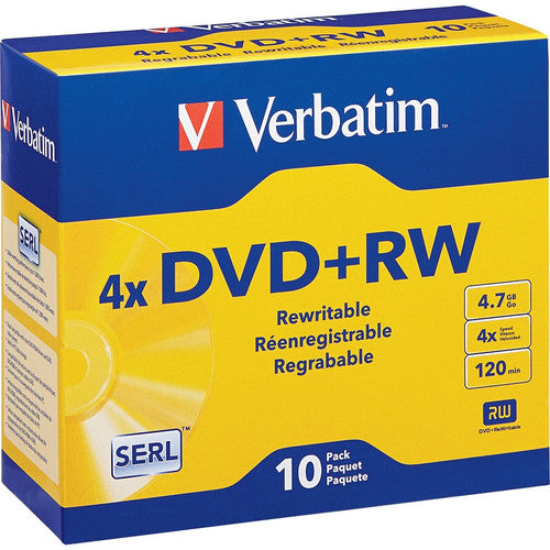 Verbatim DataLifePlus 94839 DVD Rewritable Media - DVD+RW - 4x - 4.70 GB - 10 Pack Slim Case 94839