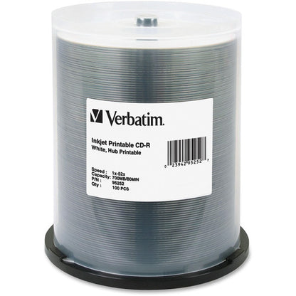 Verbatim 95252 CD Recordable Media - CD-R - 52x - 700 MB - 100 Pack Spindle 95252